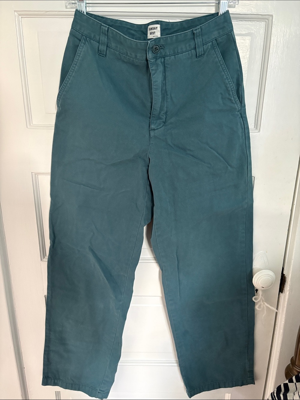 Sunday Best Aritzia Jaden Utility Teal Chino Pants